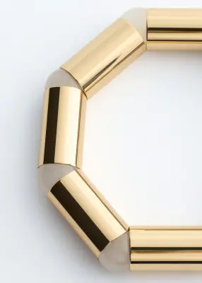 Bracelet ajusté avec éléments tubulaires - Doré — photo 2