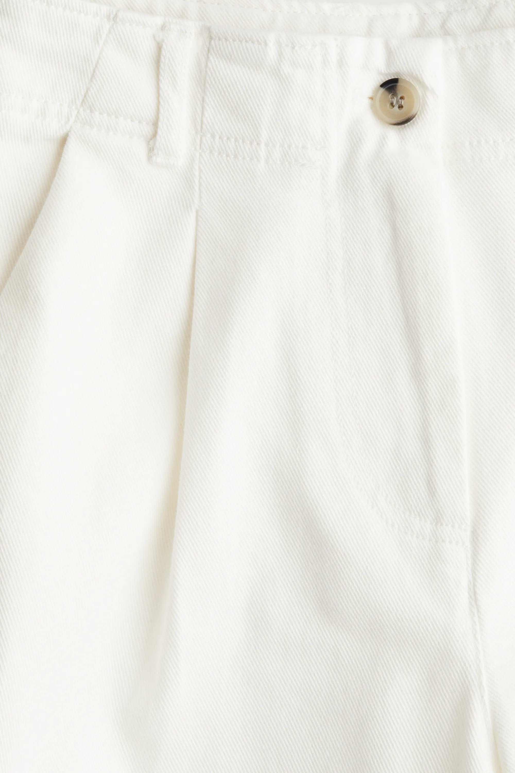 Wide twill trousers - Blanc