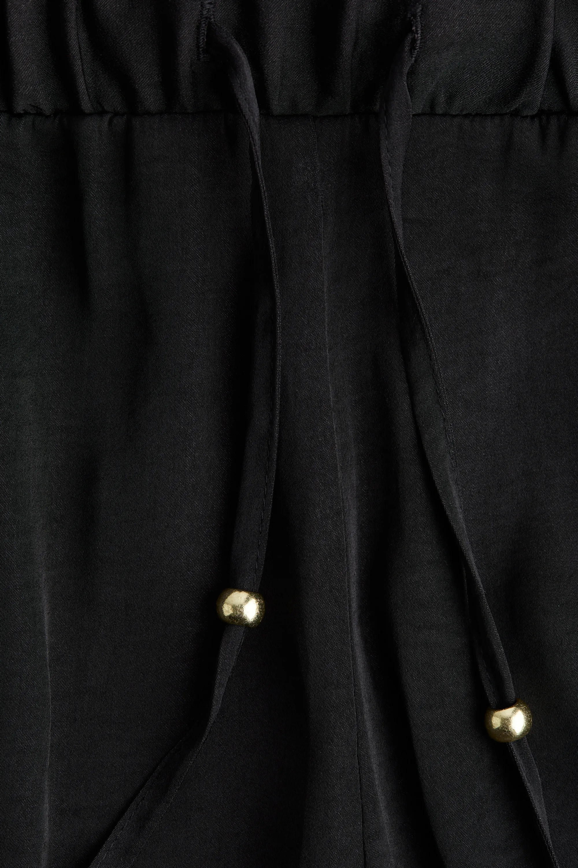 Pantalon large avec cordon de serrage - Noir