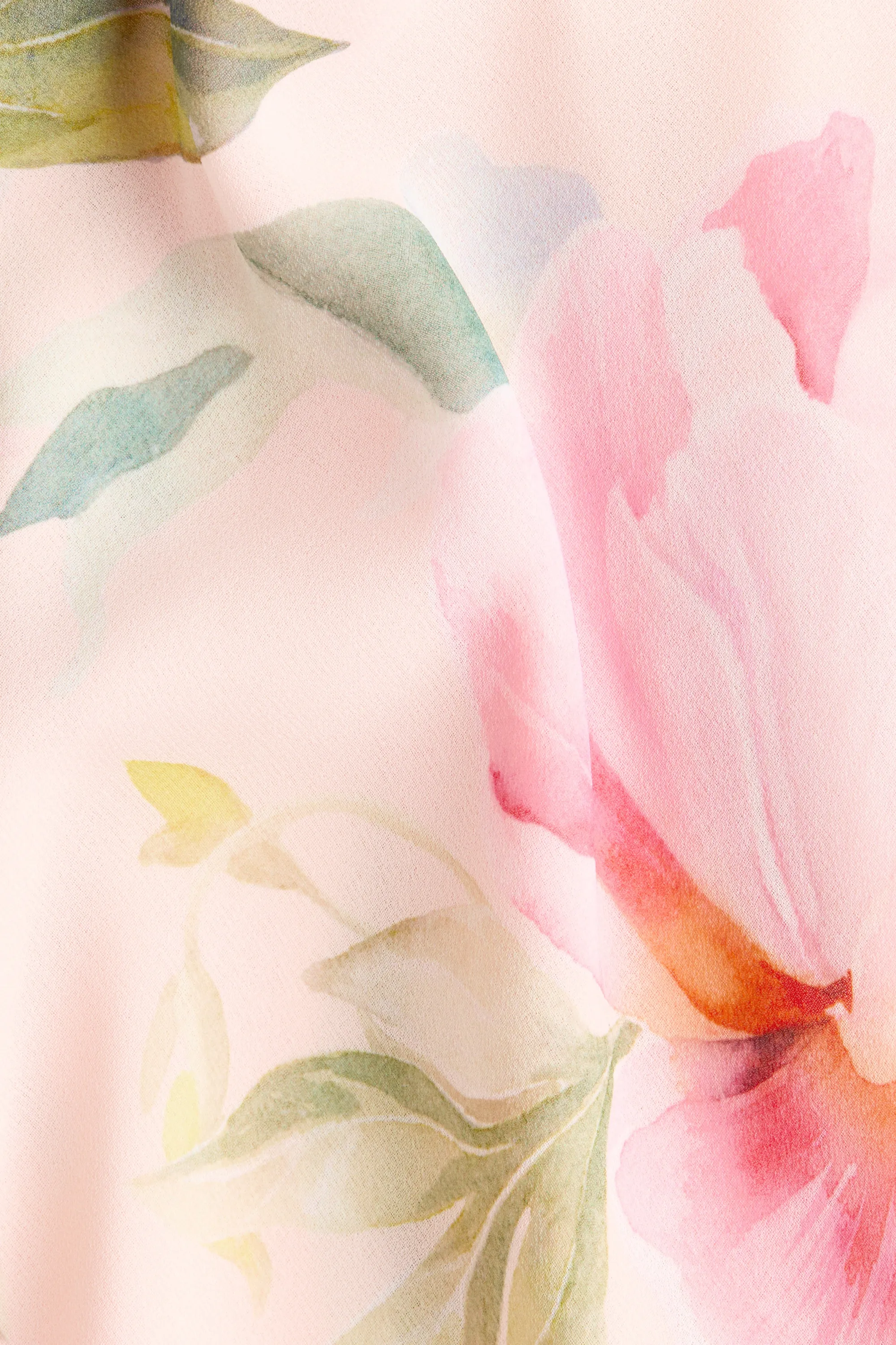 MAMA Robe en mousseline avec écharpe - Rose clair/fleuri