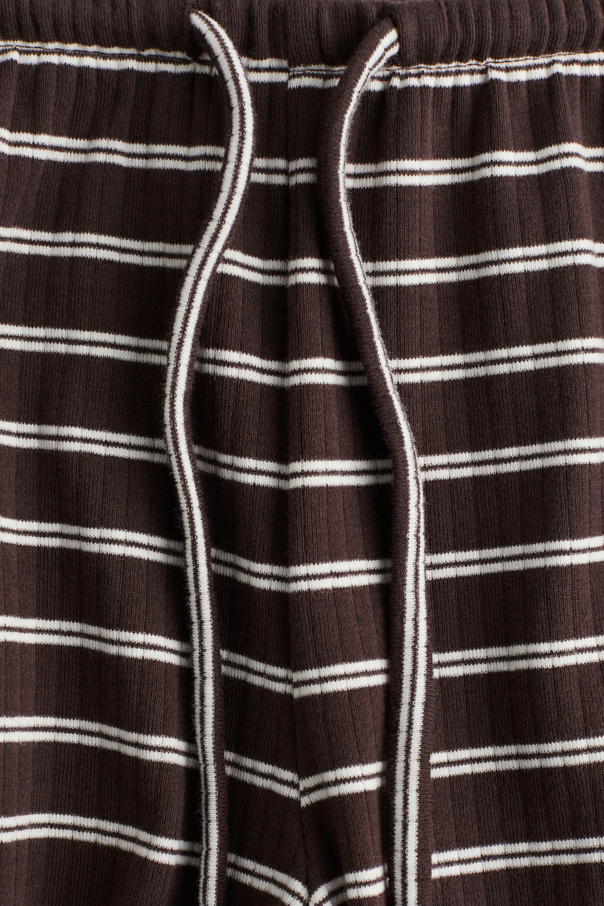 Pantalon en coton mélangé - Marron foncé/rayé