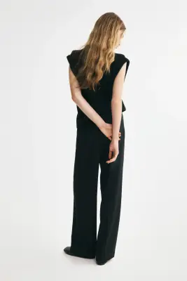 Pantalon chic à jambes droites - Noir — photo 4