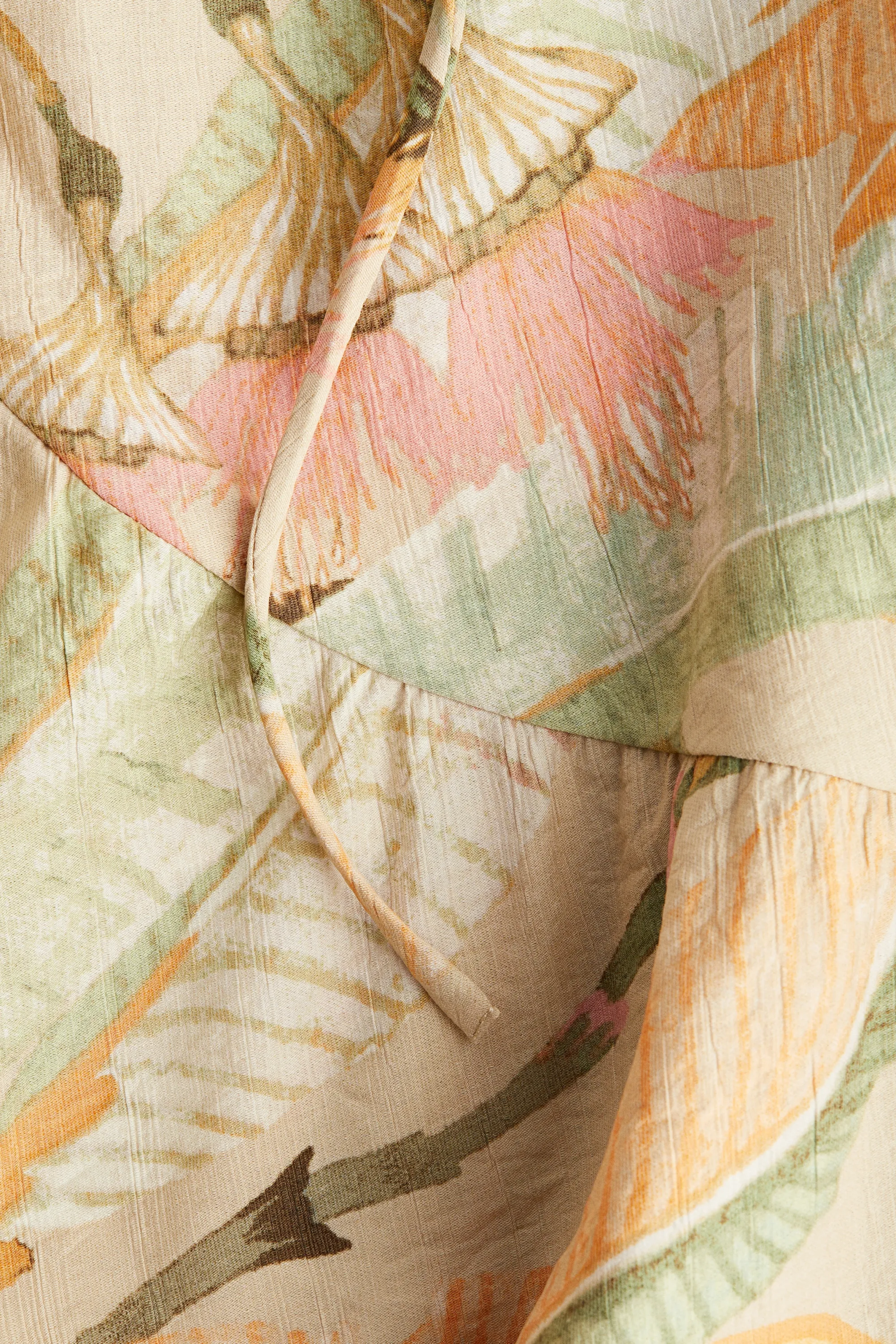 Robe portefeuille à motif - Beige/fleuri
