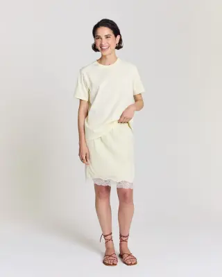 Jupe Doris jaune pastel et écru — photo 2