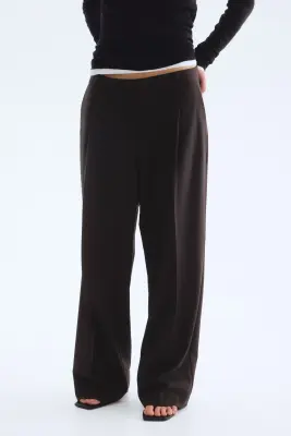 Pantalon large - Marron foncé — photo 3