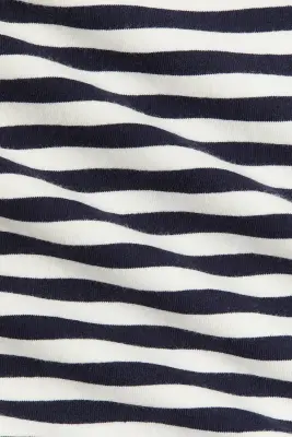Jupe en coton avec ceinture repliée - Bleu marine/rayé — photo 3
