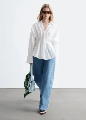 Chemise ajustée en coton - Blanc — photo 2