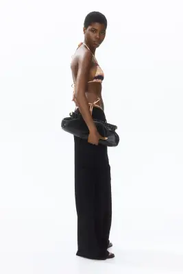 Pantalon cargo avec cordon de serrage - Noir — photo 1
