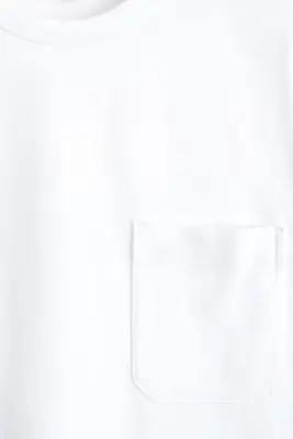 T-SHIRT OVERSIZE À DÉTAIL DE POCHE - BLANC — photo 5