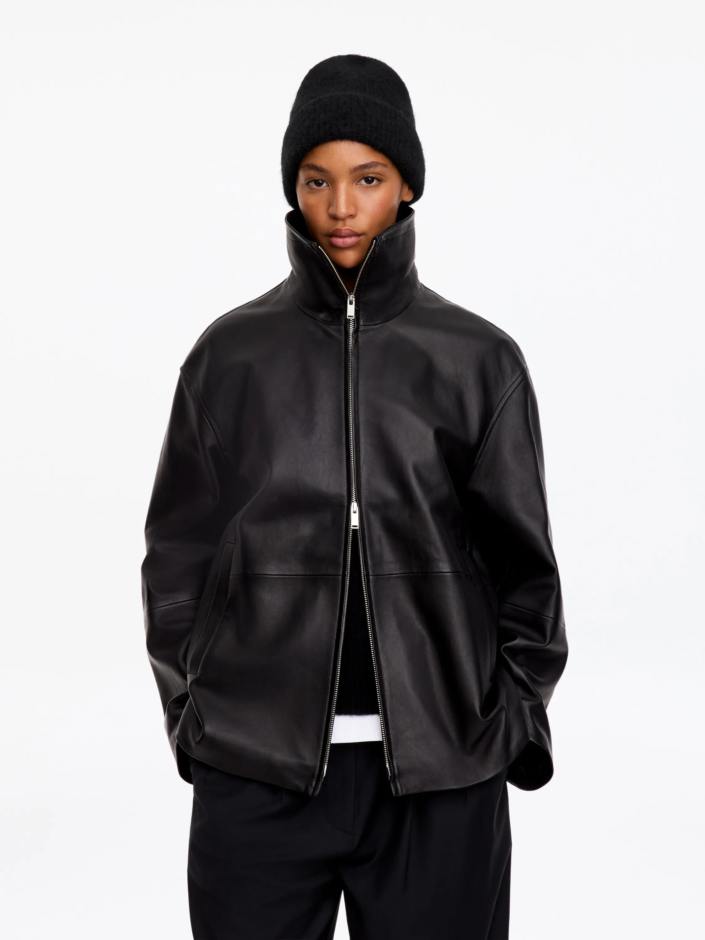 Bonnet en mélange d'alpaga - Noir
