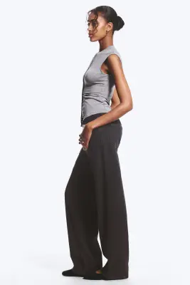 Jean jambe large taille basse Ample - Ink Black - Noir — photo 1