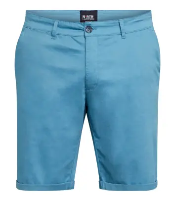 NORTH CHINO SHORT COTON Bleu ciel — photo 2