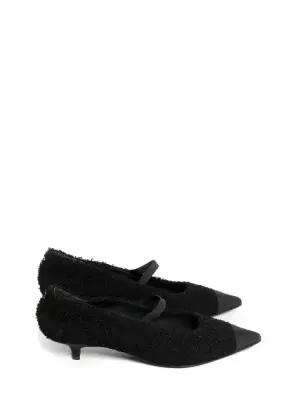 Escarpins en laine bouclée noir sigle CC doré FW 2022 Prix boutique 1200€ Taille 38 — photo 1