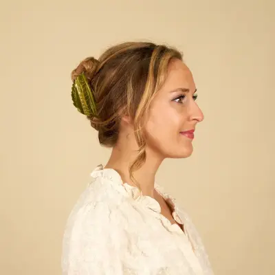 Pince à cheveux Feuille châtaigner verte Coucou Suzette — photo 8