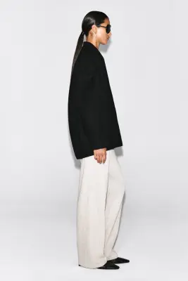 VESTE ZIPPÉE EN MÉLANGE DE LAINE SCULPTÉE - NOIR — photo 5