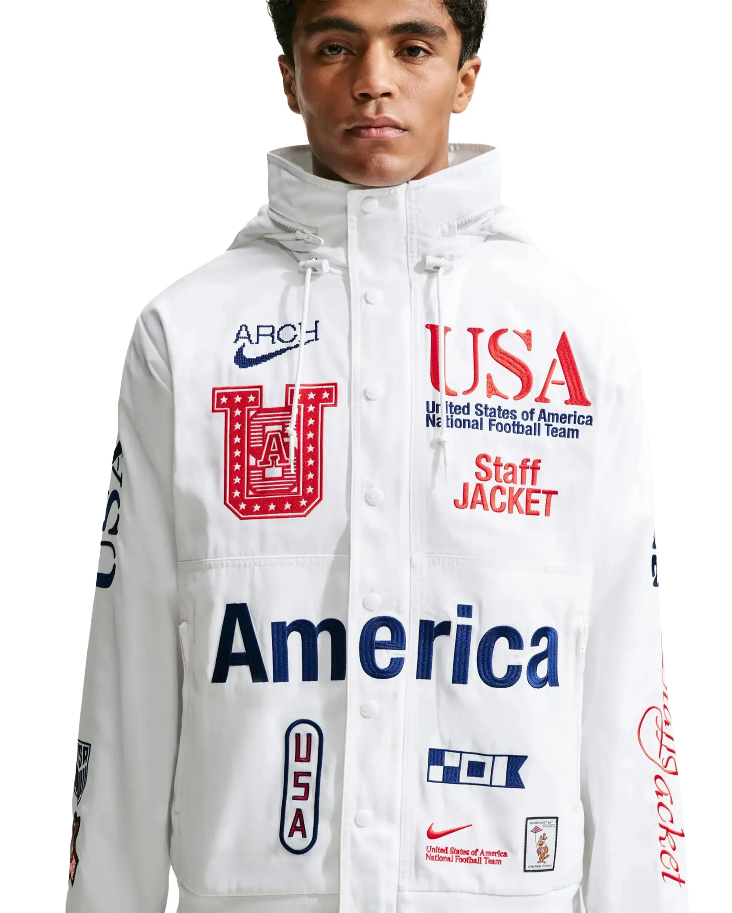 x VAA USA Woven Staff Jacket White