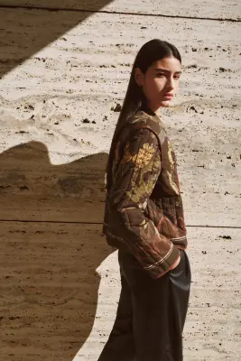 Veste matelassée THERMOLITE® - Marron foncé/plantes — photo 2