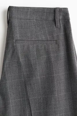Pantalon chic à jambes larges - Gris/carreaux — photo 4