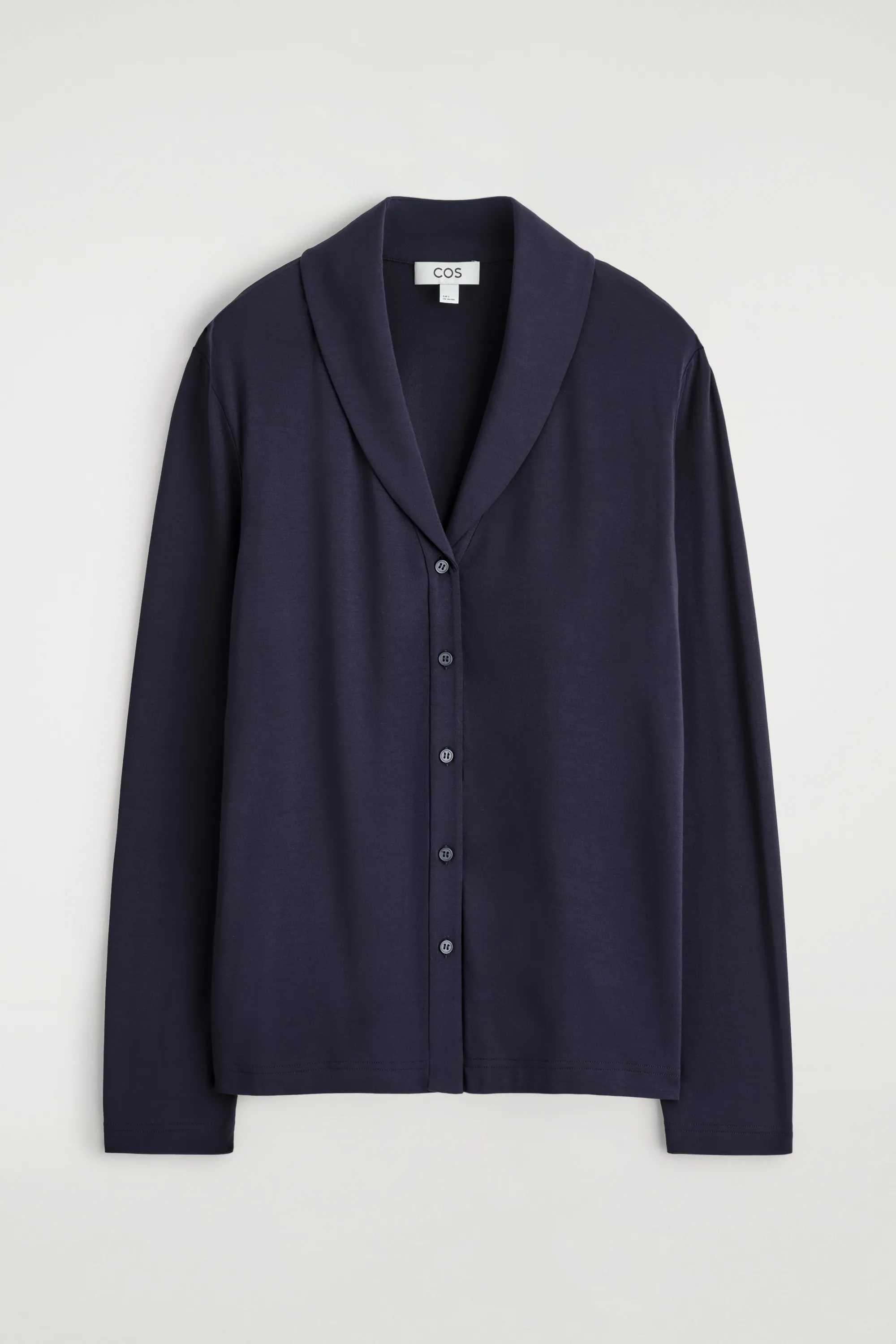 CARDIGAN À COL CHÂLE EN JERSEY - BLEU MARINE