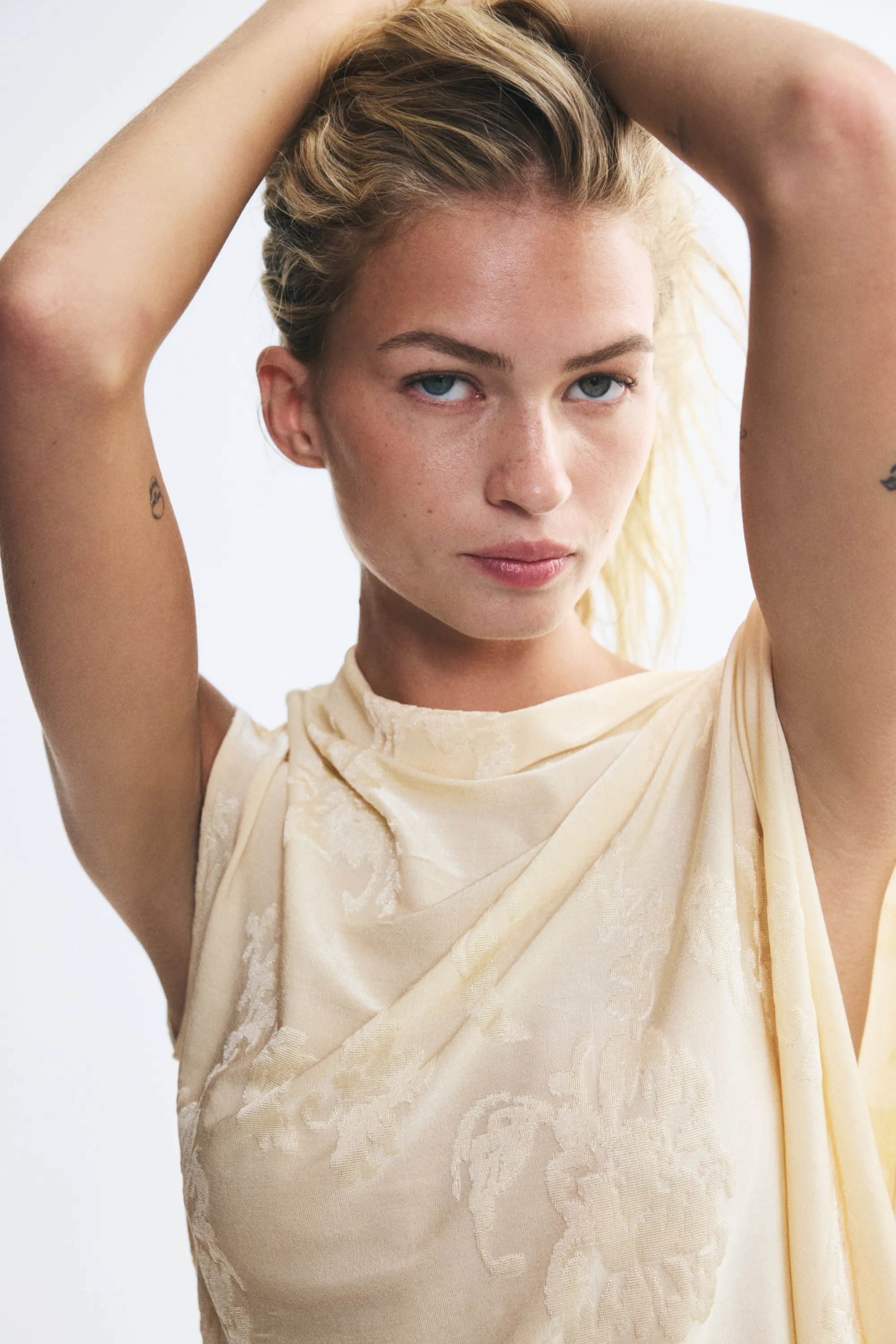 Body string en maille jacquard - Crème