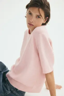 T-shirt en maille - Rose ancien clair — photo 2