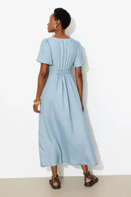 Robe longue en lyocell Femme — photo 4