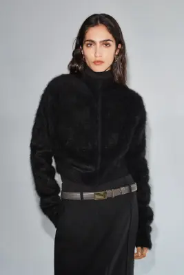 Gilet en cachemire brossé - Noir — photo 1