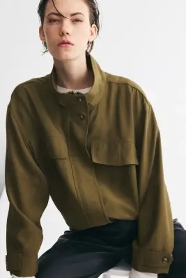 Veste à col entonnoir - Vert kaki — photo 2
