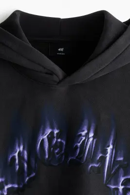 Hoodie imprimé Oversized Fit - Noir délavé/Original — photo 5