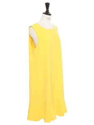 Robe fluide sans manche en crêpe jaune vif Prix boutique $745 Taille 40 — photo 2
