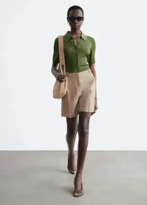 Short habillé en lin - Beige — photo 3