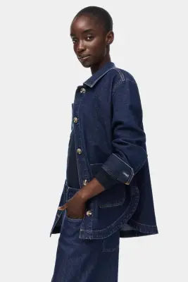Veste-chemise - Bleu denim foncé — photo 3