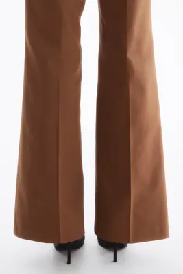 Pantalon bootcut avec ceinture - Marron — photo 2