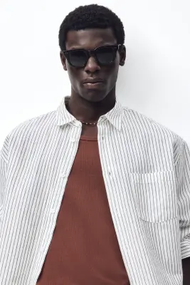 Débardeur côtelé Slim Fit - Marron — photo 2
