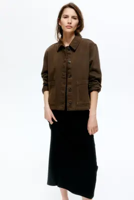Veste en denim de coton - Vert kaki foncé — photo 2