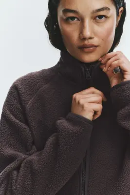 Veste de sport en tissu Teddy bear - Bruyère foncé — photo 3