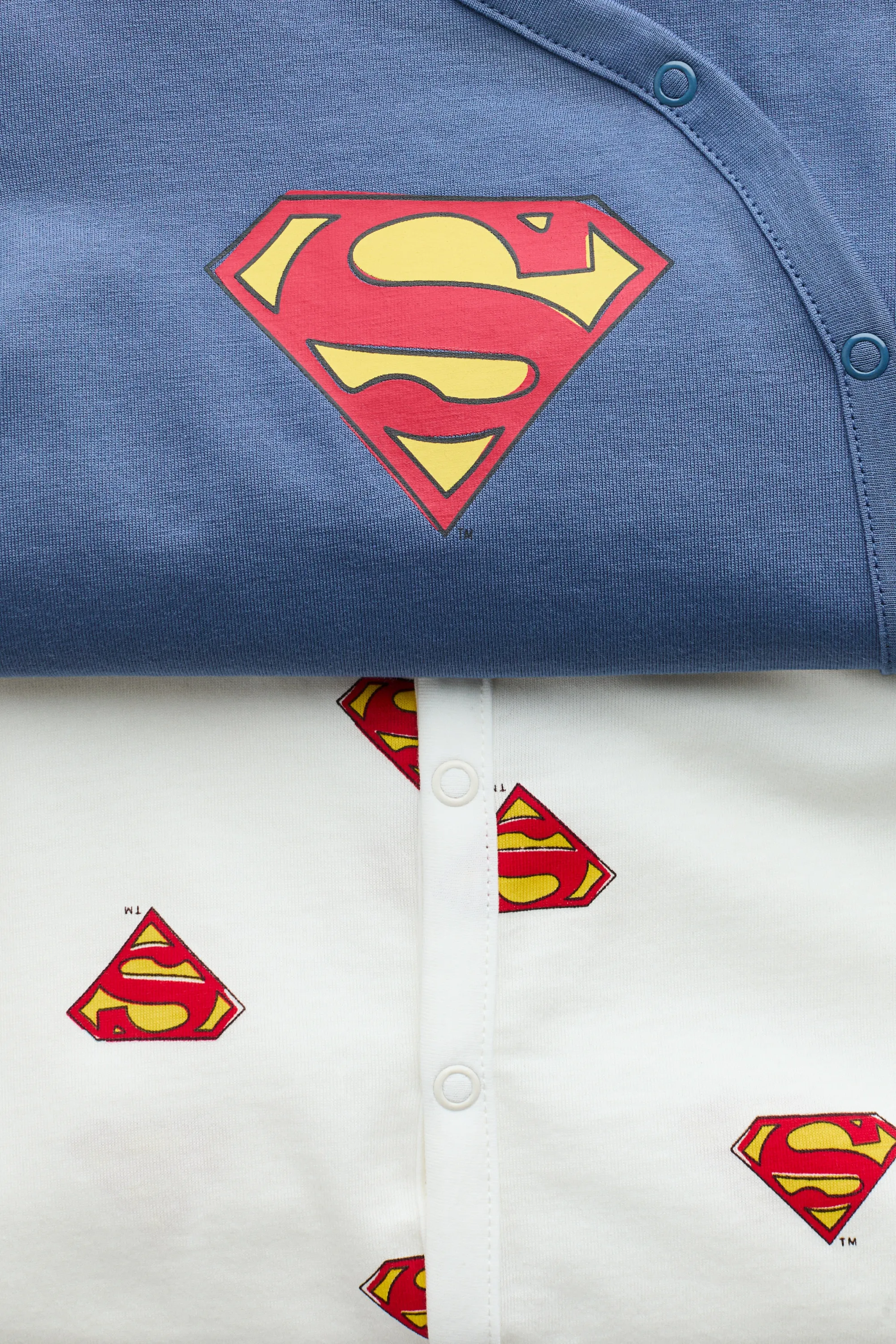 Lot de 2 pyjamas imprimés en coton - Bleu ancien/Superman