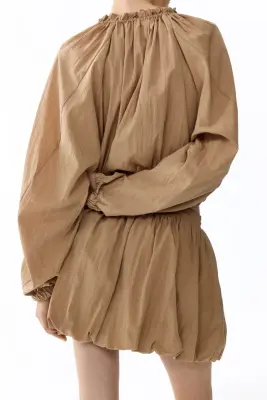 Bubble-hem skirt - Beige — photo 3