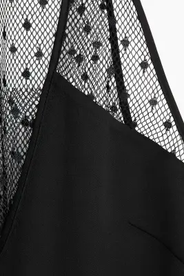 Débardeur en mesh - Noir — photo 3