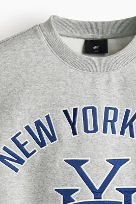 Sweat imprimé Loose Fit - Gris chiné/New York City — photo 4