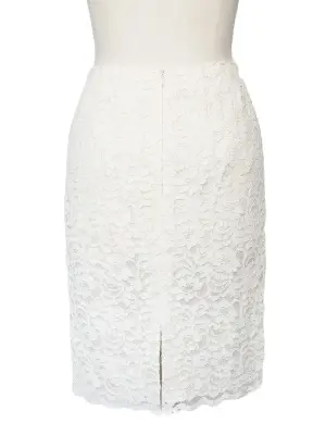 Jupe crayon taille haute en dentelle blanche Taille 38 — photo 4