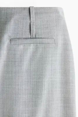 Jupe crayon en laine - Gris clair chiné — photo 4