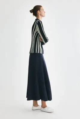 Jupe à plis godets - Bleu marine — photo 2