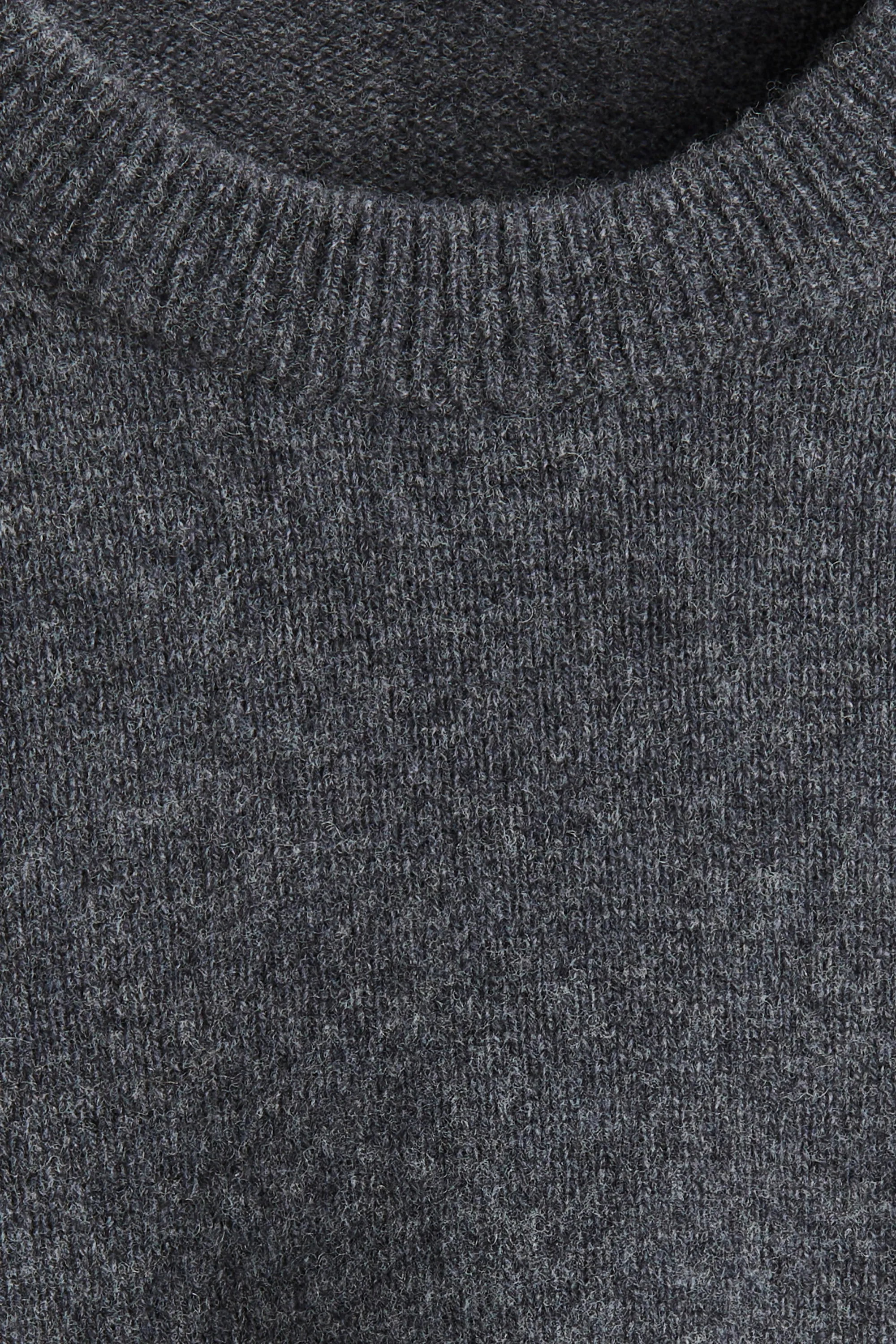 Pull Regular Fit en maille fine de laine - Gris foncé