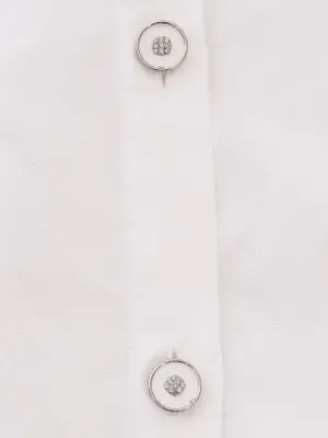 Chemise en coton blanc col à volant noeud aux poignets FW 2023 Prix boutique 1600€ Taille 34 — photo 2