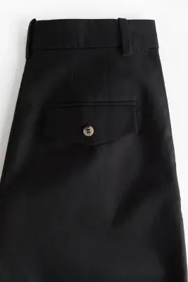 Short chic en lin mélangé - Noir — photo 5