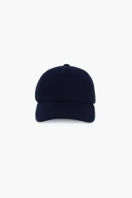 Casquette '6 panel' - Laine Bleu Marine — photo 1