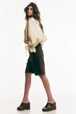 Short Bermuda en denim - Marron foncé — photo 3