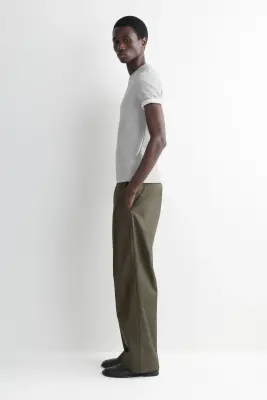 T-SHIRT SLIM EN COTON CÔTELÉ - GRIS CLAIR — photo 2