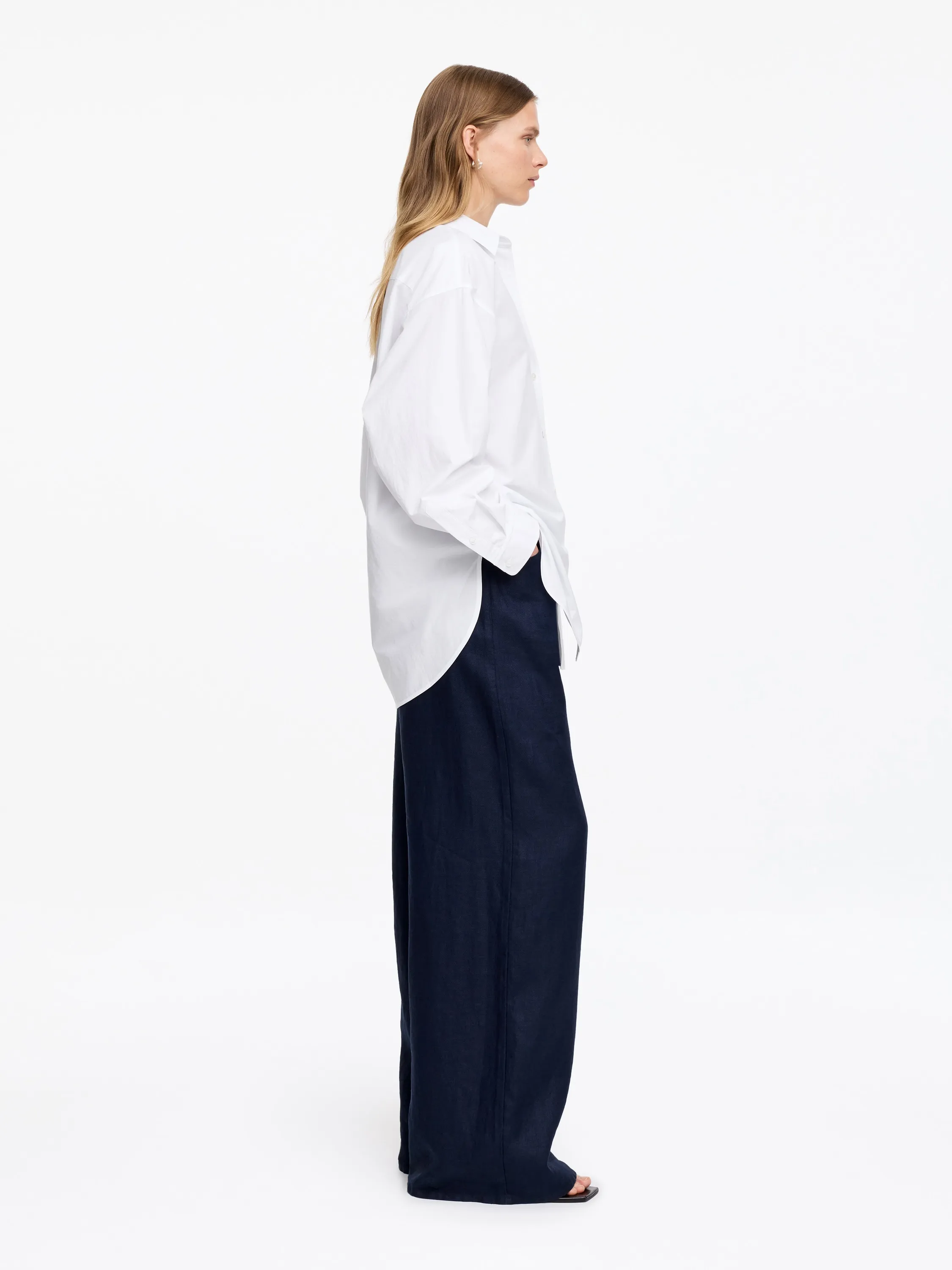 Chemise oversize à manches chauve-souris - Blanc